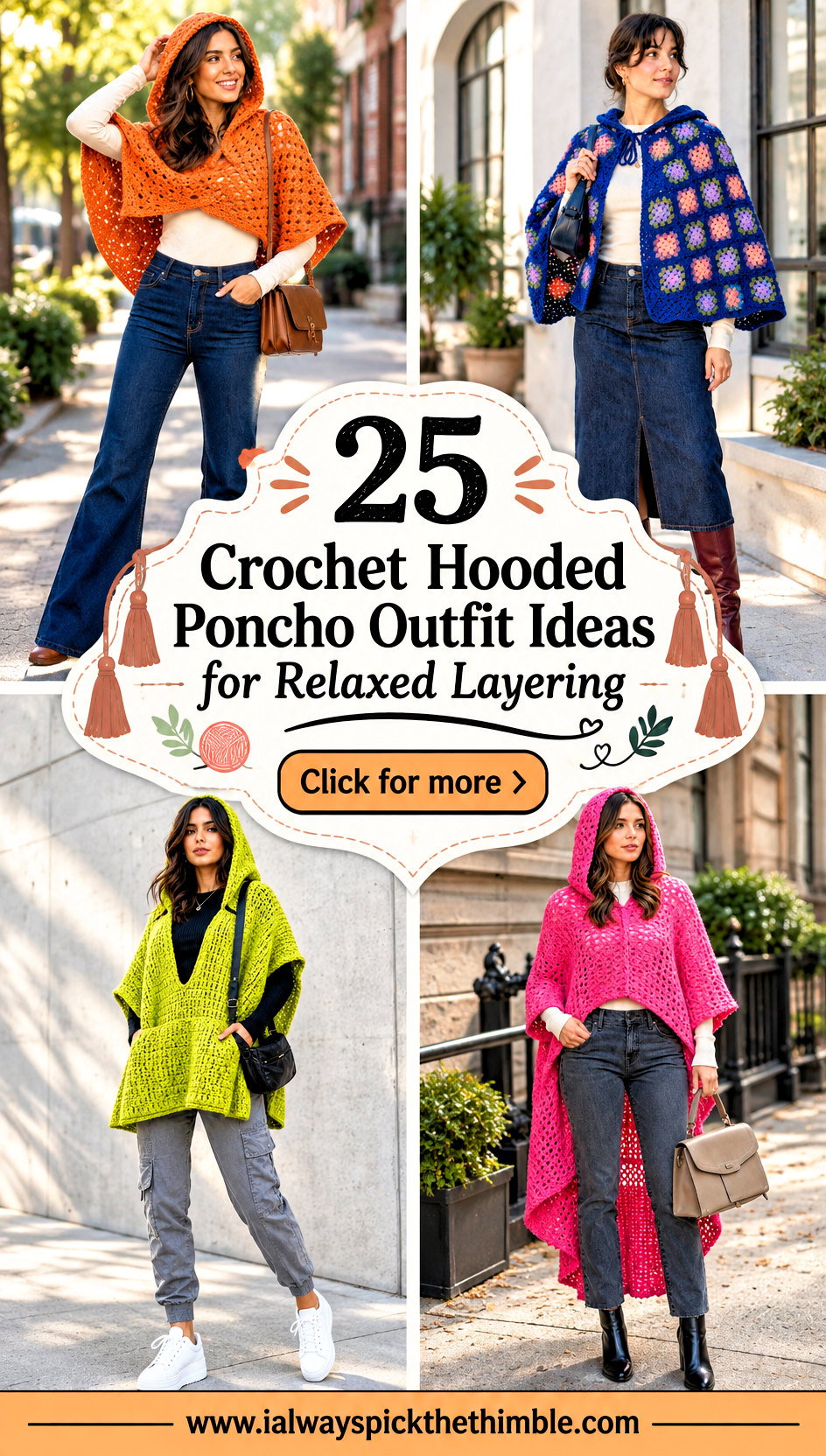 25 Crochet Hooded Poncho Outfit Ideas for Relaxed Layering - 25 Crochet Hooded Poncho Outfit Ideas for Relaxed Layering