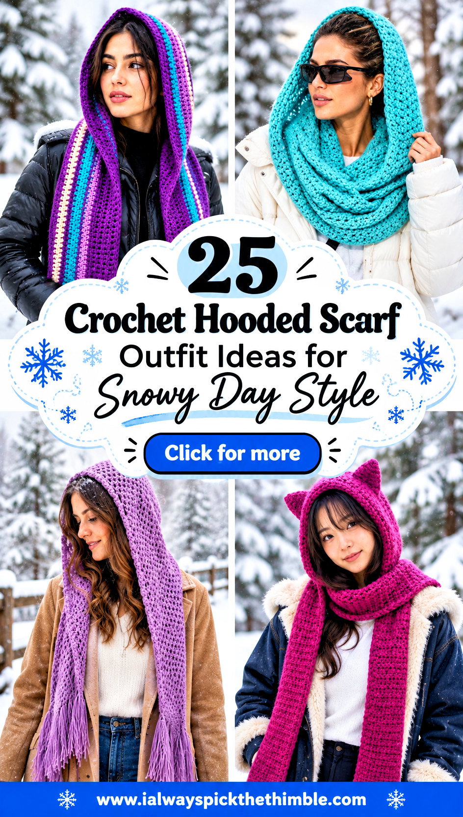 25 Crochet Hooded Scarf Outfit Ideas for Snowy Day Style - 25 Crochet Hooded Scarf Outfit Ideas for Snowy Day Style