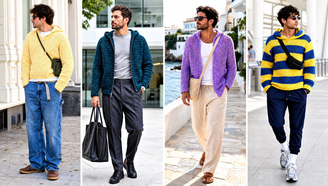 25 Crochet Hoodie for Men Outfit Ideas for Weekend Wear