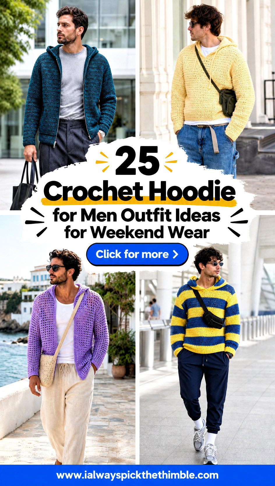 25 Crochet Hoodie for Men Outfit Ideas for Weekend Wear - 25 Crochet Hoodie for Men Outfit Ideas for Weekend Wear