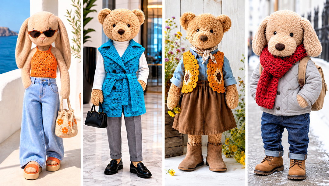 25 Crochet Jellycat Clothes and Outfit Ideas for Plush Toys