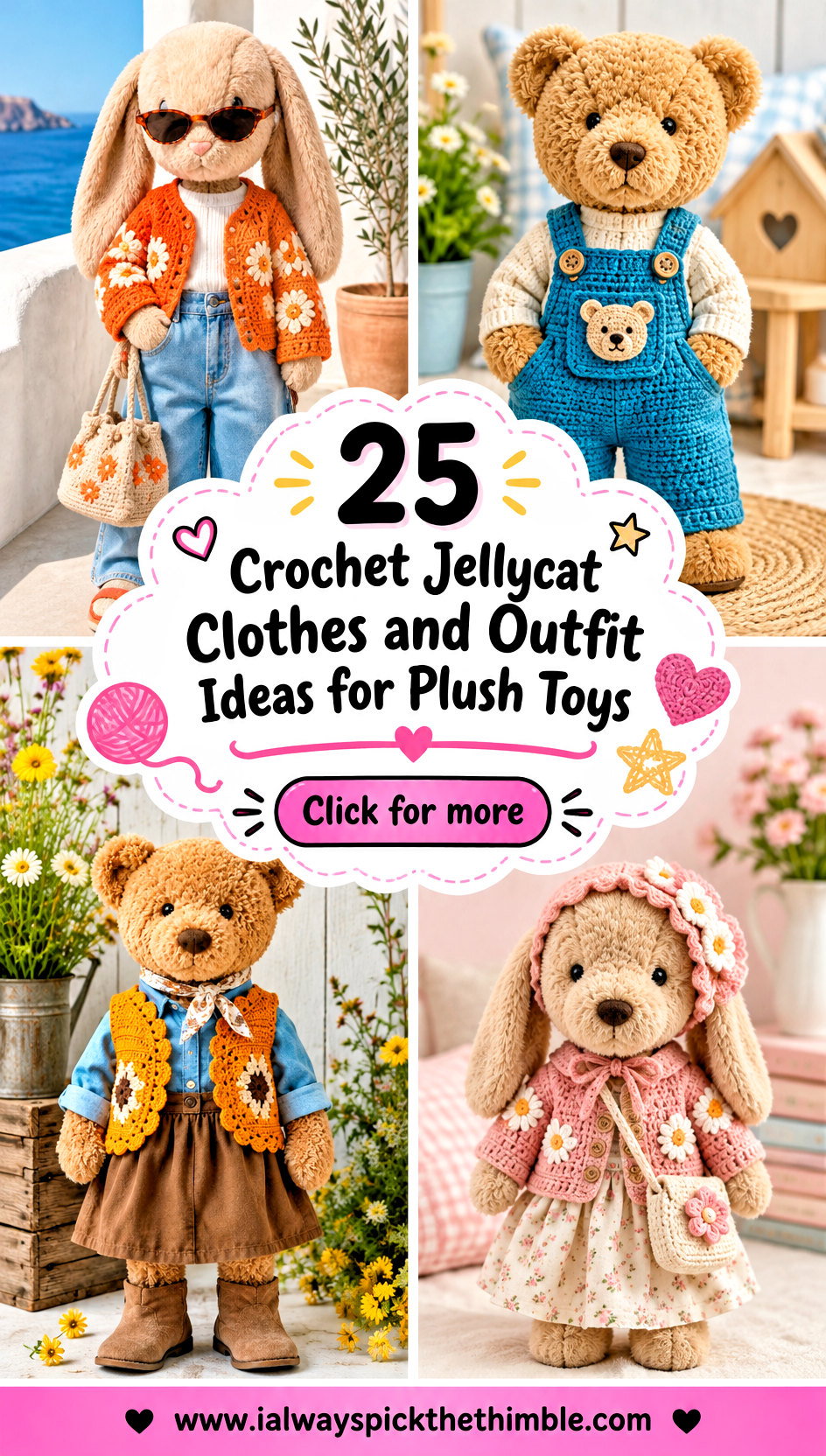 25 Crochet Jellycat Clothes and Outfit Ideas for Plush Toys - 25 Crochet Jellycat Clothes and Outfit Ideas for Plush Toys