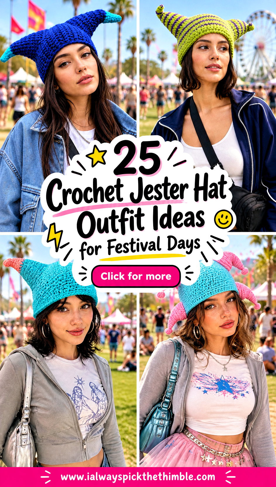25 Crochet Jester Hat Outfit Ideas for Festival Days - 25 Crochet Jester Hat Outfit Ideas for Festival Days