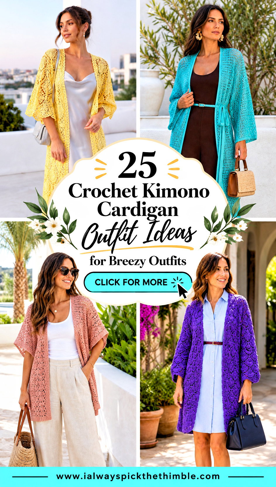 25 Crochet Kimono Cardigan Outfit Ideas for Breezy Outfits - 25 Crochet Kimono Cardigan Outfit Ideas for Breezy Outfits