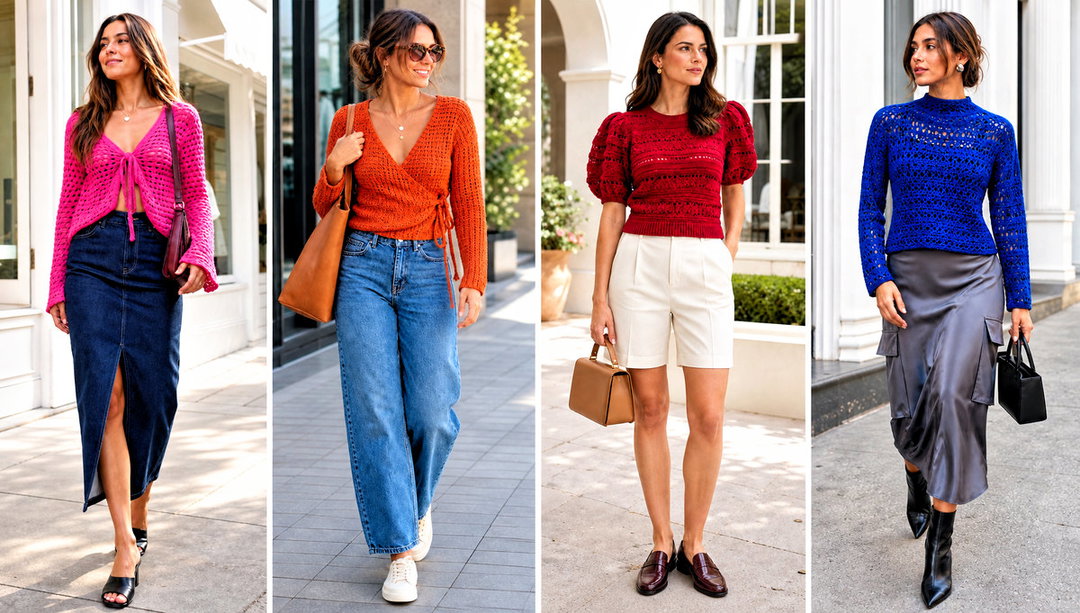 25 Crochet Knit Top Outfit Ideas for Sunny-Day Style