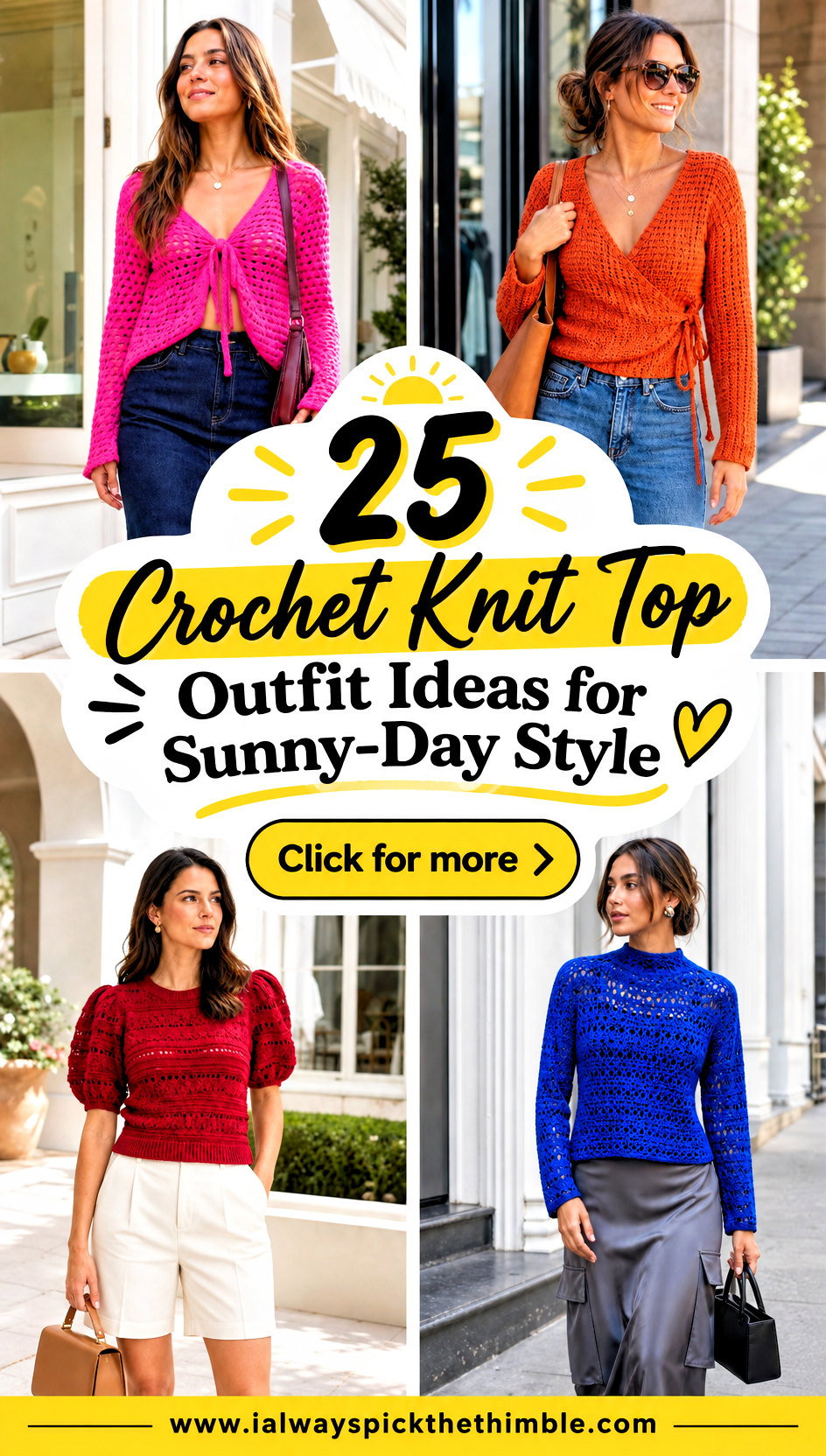 25 Crochet Knit Top Outfit Ideas for Sunny-Day Style - 25 Crochet Knit Top Outfit Ideas for Sunny-Day Style