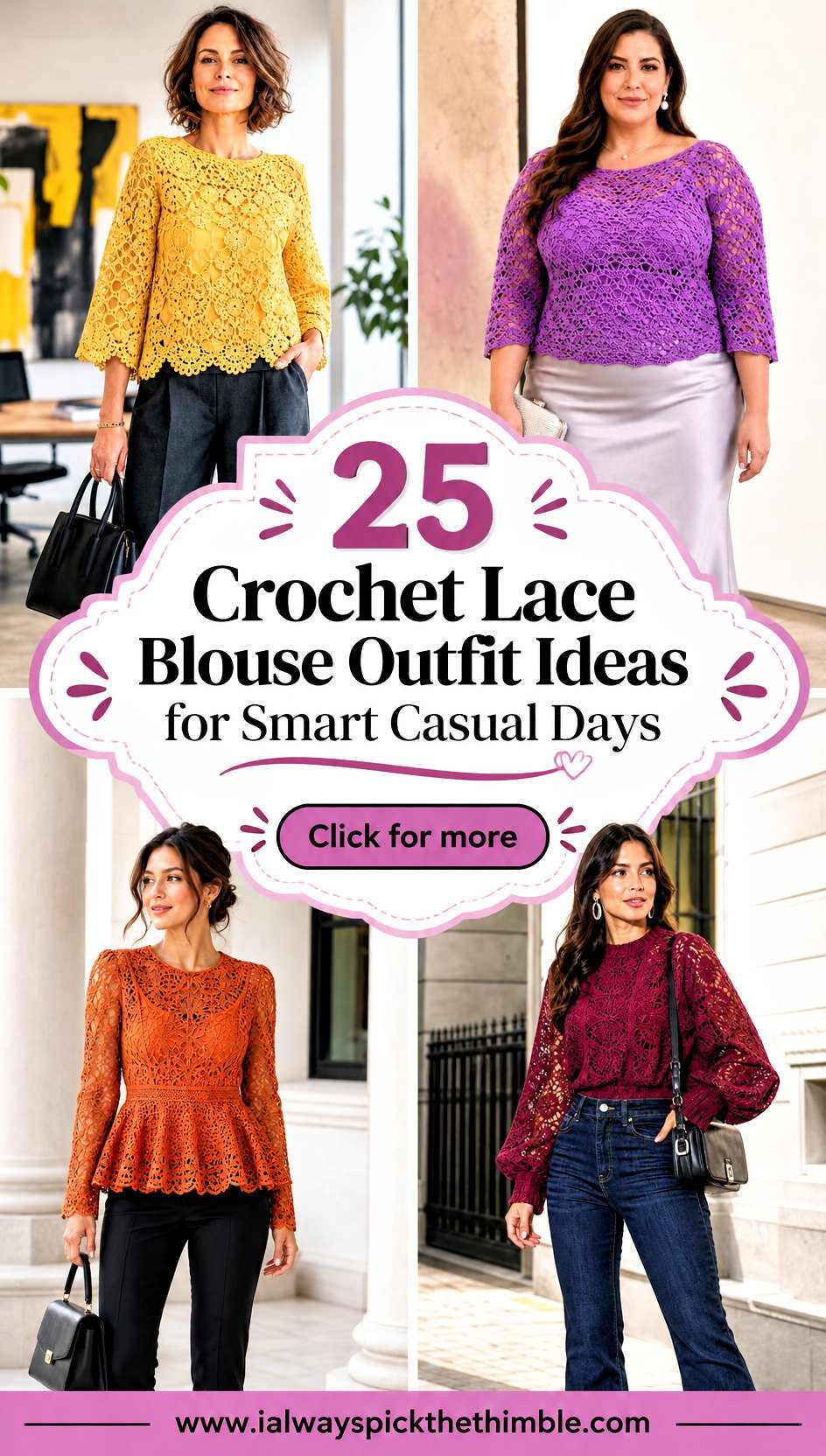 25 Crochet Lace Blouse Outfit Ideas for Smart Casual Days - 25 Crochet Lace Blouse Outfit Ideas for Smart Casual Days