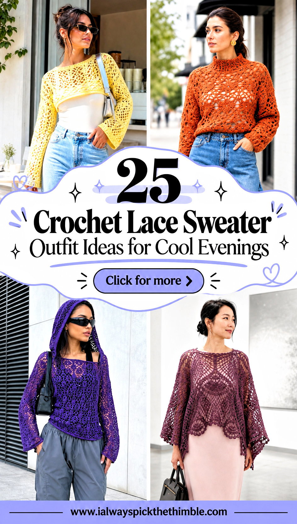 25 Crochet Lace Sweater Outfit Ideas for Cool Evenings - 25 Crochet Lace Sweater Outfit Ideas for Cool Evenings
