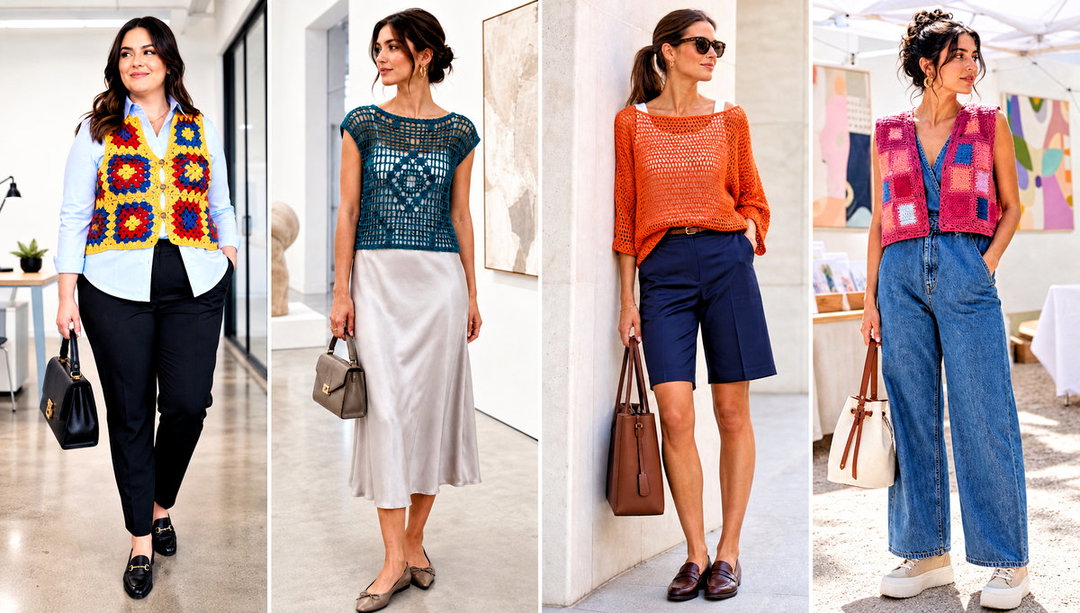 25 Crochet Layering Top Outfit Ideas for Sheer Textures