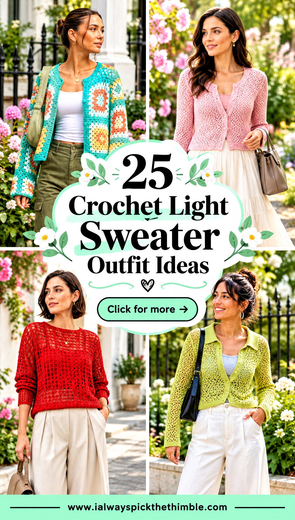 25 Crochet Light Sweater Outfit Ideas for Breezy Spring Days - 25 Crochet Light Sweater Outfit Ideas for Breezy Spring Days