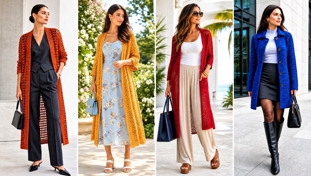25 Crochet Long Cardigan Outfit Ideas for Everyday Layers