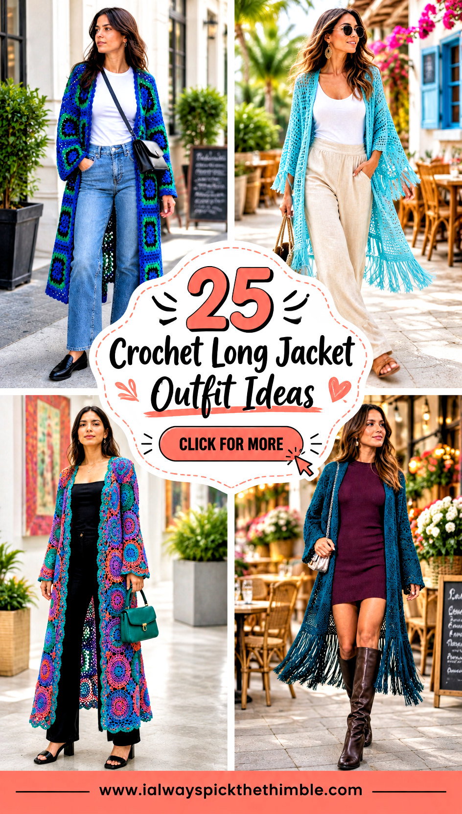 25 Crochet Long Jacket Outfit Ideas for Weekend Plans - 25 Crochet Long Jacket Outfit Ideas for Weekend Plans