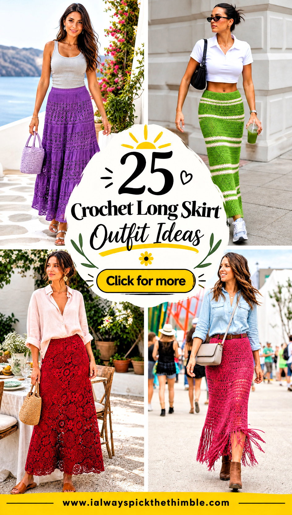 25 Crochet Long Skirt Outfit Ideas for Boho Summer Style - 25 Crochet Long Skirt Outfit Ideas for Boho Summer Style