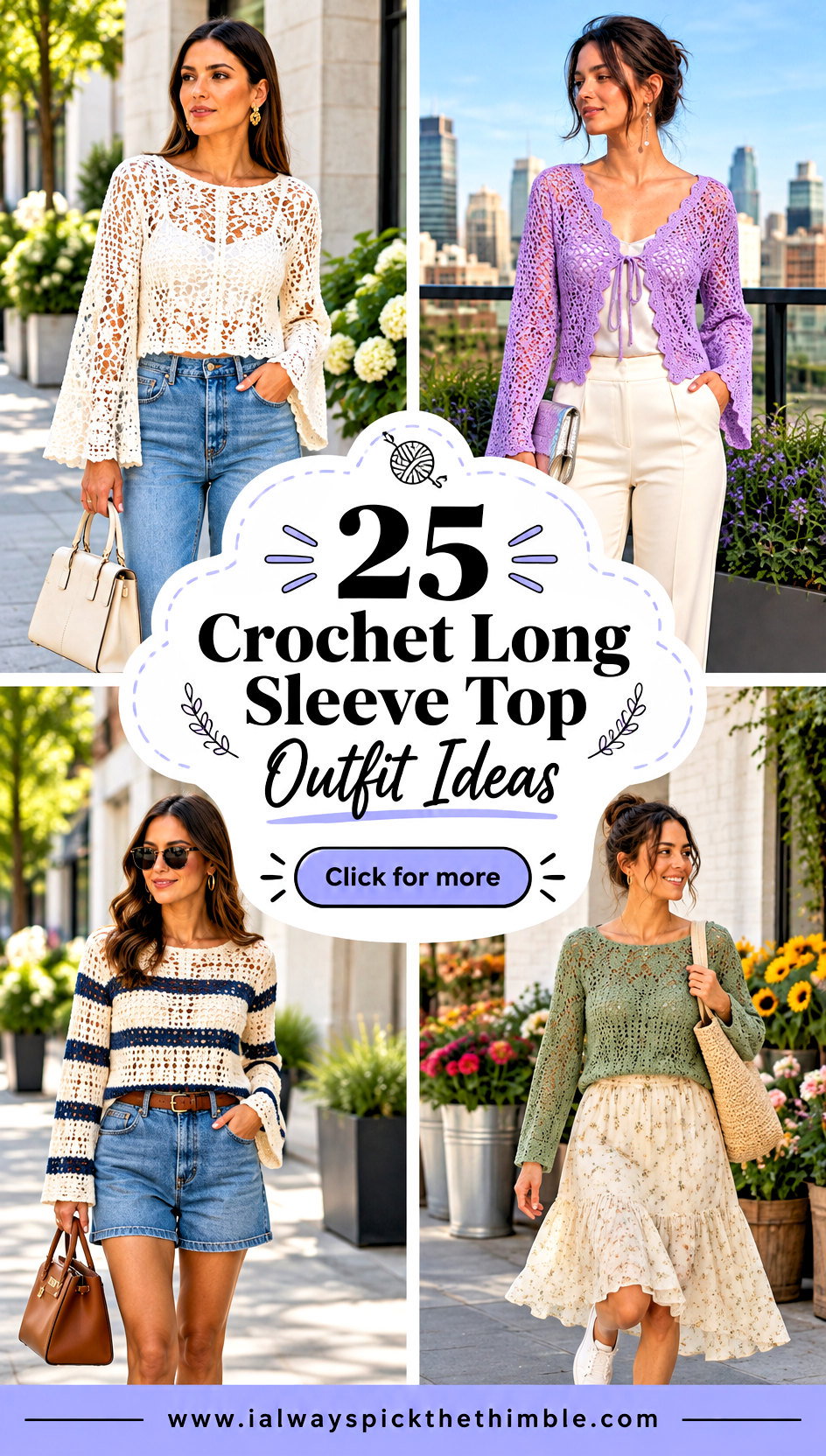 25 Crochet Long Sleeve Top Outfit Ideas for Casual Days - 25 Crochet Long Sleeve Top Outfit Ideas for Casual Days