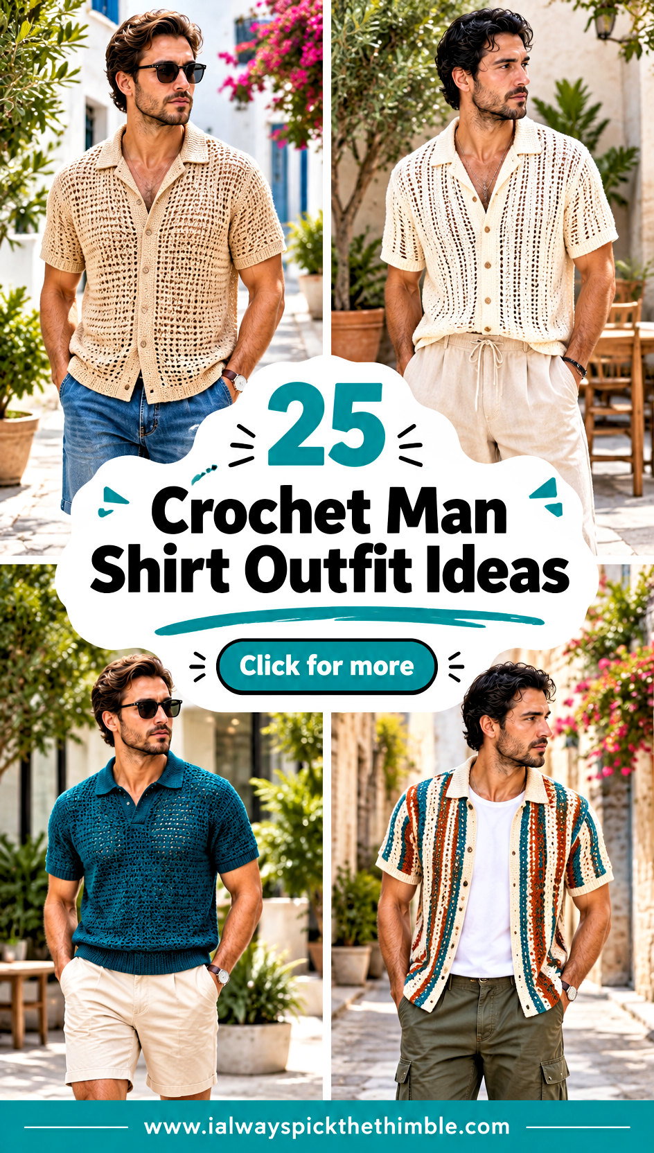25 Crochet Man Shirt Outfit Ideas for Laid-Back Days - 25 Crochet Man Shirt Outfit Ideas for Laid-Back Days