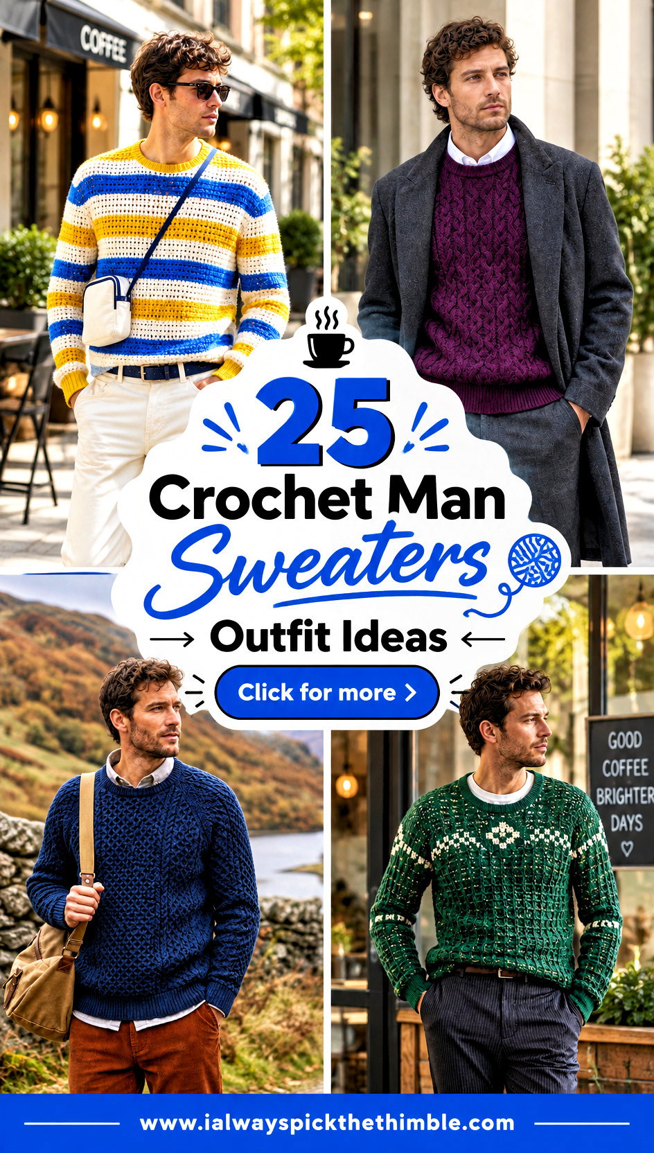 25 Crochet Man Sweaters Outfit Ideas for Chilly Mornings - 25 Crochet Man Sweaters Outfit Ideas for Chilly Mornings