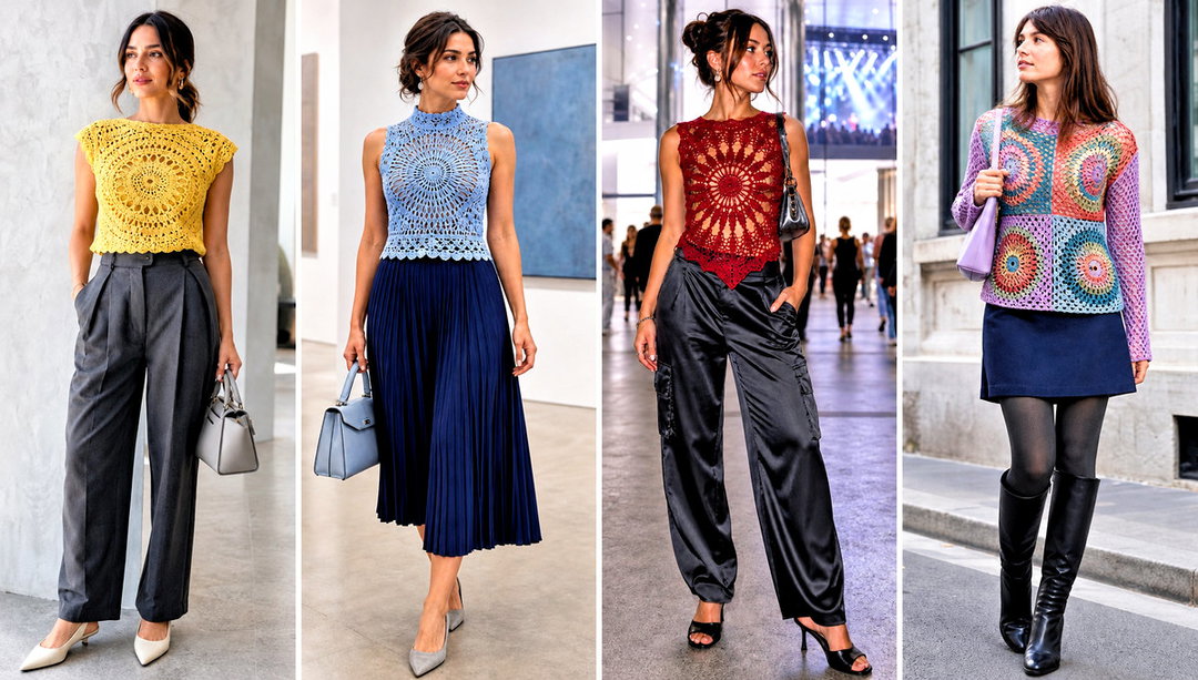 25 Crochet Mandala Top Outfit Ideas for Festival Season