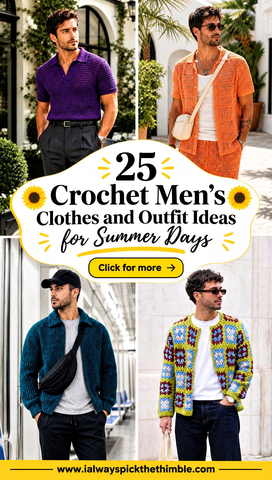 25 Crochet Mens Clothes and Outfit Ideas for Summer Days - 25 Crochet Men’s Clothes and Outfit Ideas for Summer Days