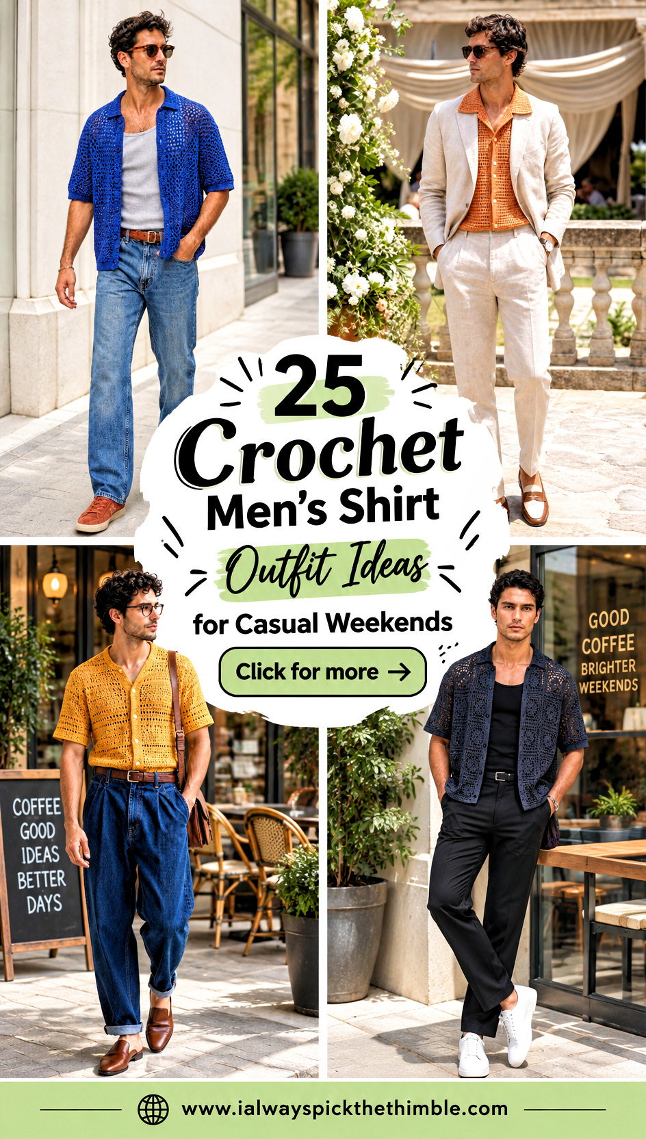 25 Crochet Mens Shirt Outfit Ideas for Casual Weekends - 25 Crochet Men’s Shirt Outfit Ideas for Casual Weekends