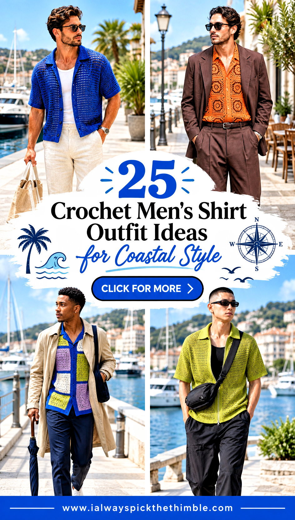 25 Crochet Mens Shirt Outfit Ideas for Coastal Style - 25 Crochet Men’s Shirt Outfit Ideas for Coastal Style