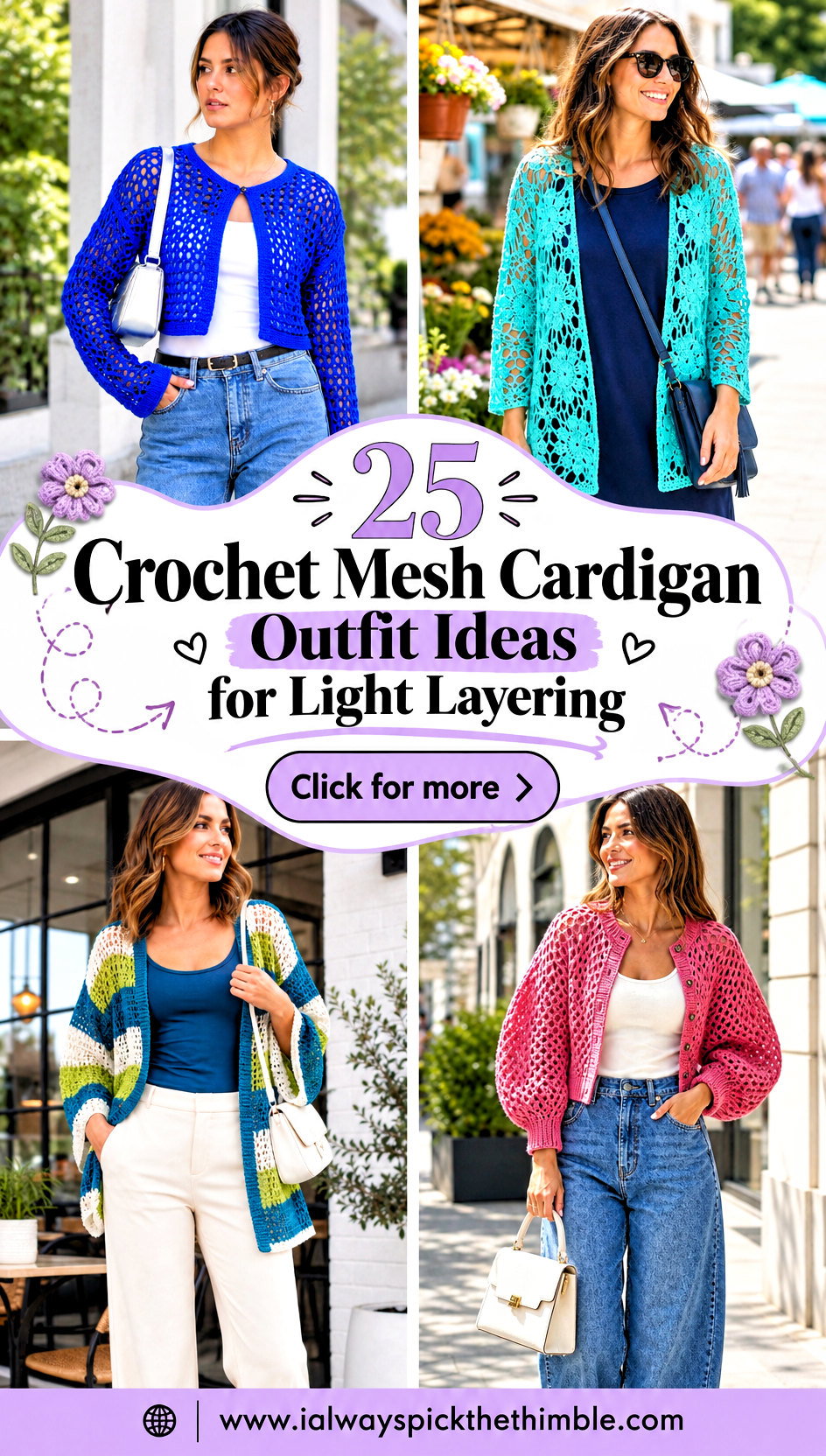 25 Crochet Mesh Cardigan Outfit Ideas for Light Layering - 25 Crochet Mesh Cardigan Outfit Ideas for Light Layering