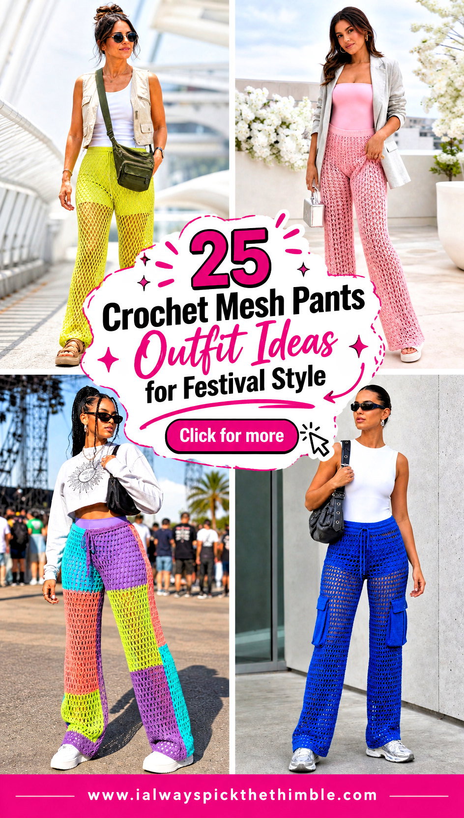 25 Crochet Mesh Pants Outfit Ideas for Festival Style - 25 Crochet Mesh Pants Outfit Ideas for Festival Style