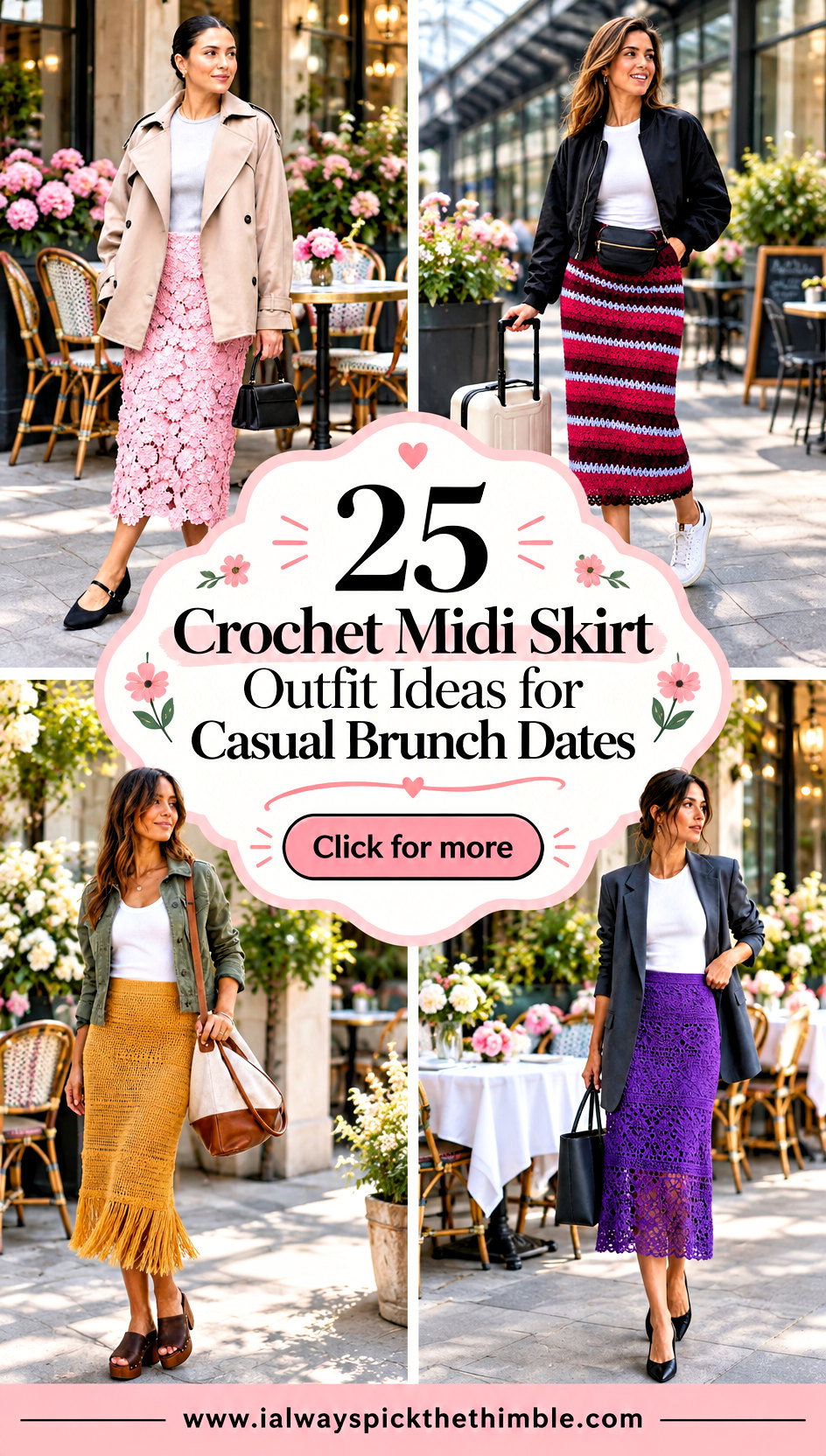 25 Crochet Midi Skirt Outfit Ideas for Casual Brunch Dates - 25 Crochet Midi Skirt Outfit Ideas for Casual Brunch Dates