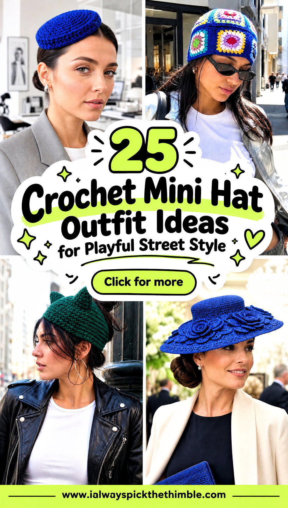 25 Crochet Mini Hat Outfit Ideas for Playful Street Style - 25 Crochet Mini Hat Outfit Ideas for Playful Street Style