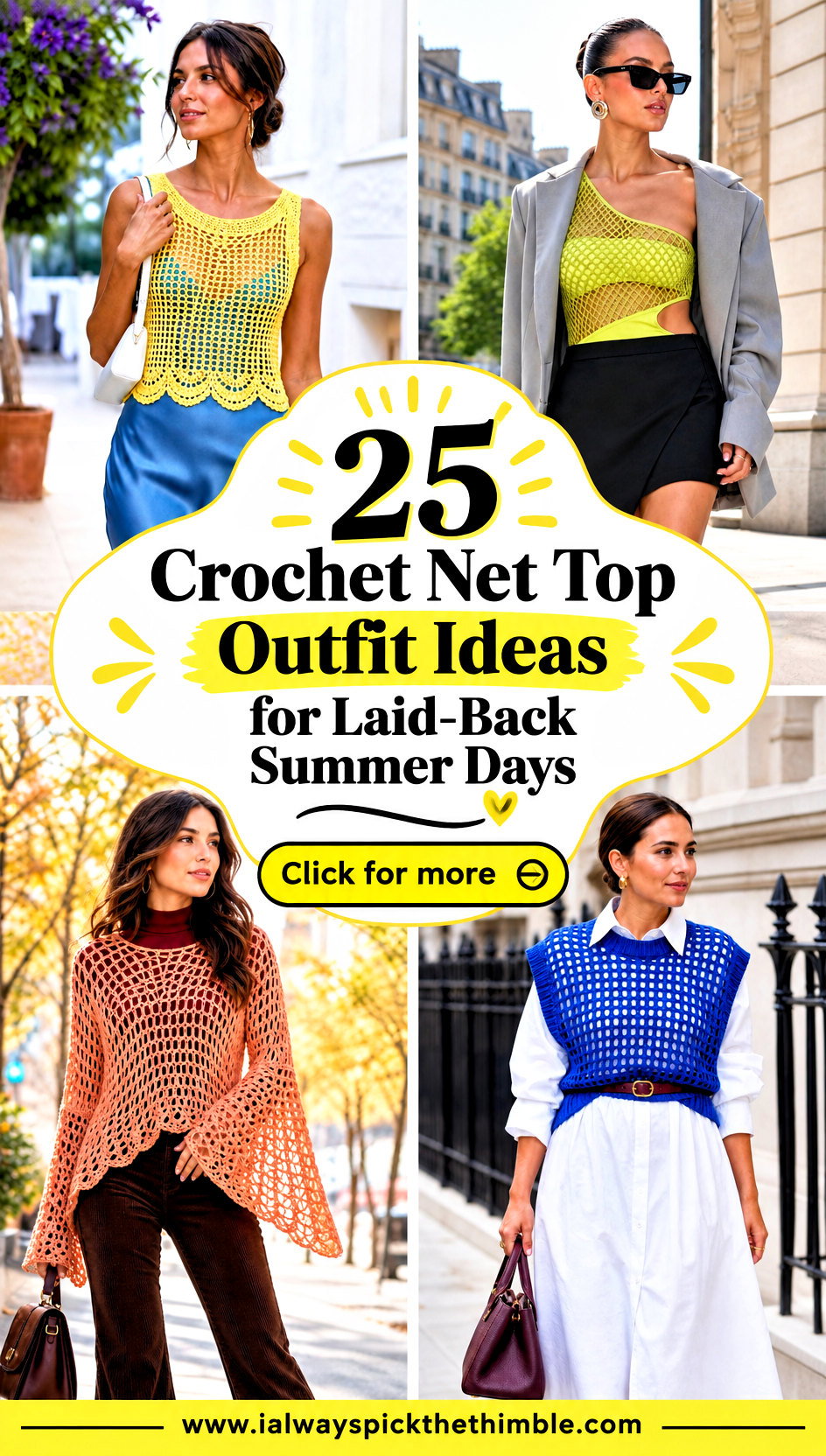 25 Crochet Net Top Outfit Ideas for Laid-Back Summer Days - 25 Crochet Net Top Outfit Ideas for Laid-Back Summer Days