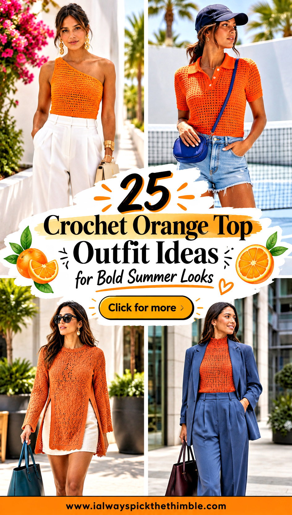 25 Crochet Orange Top Outfit Ideas for Bold Summer Looks - 25 Crochet Orange Top Outfit Ideas for Bold Summer Looks