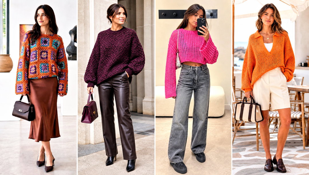 25 Crochet Oversized Sweater Outfit Ideas for Chilly Days