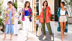 25 Crochet Patchwork Cardigan Outfit Ideas for Colorful Days