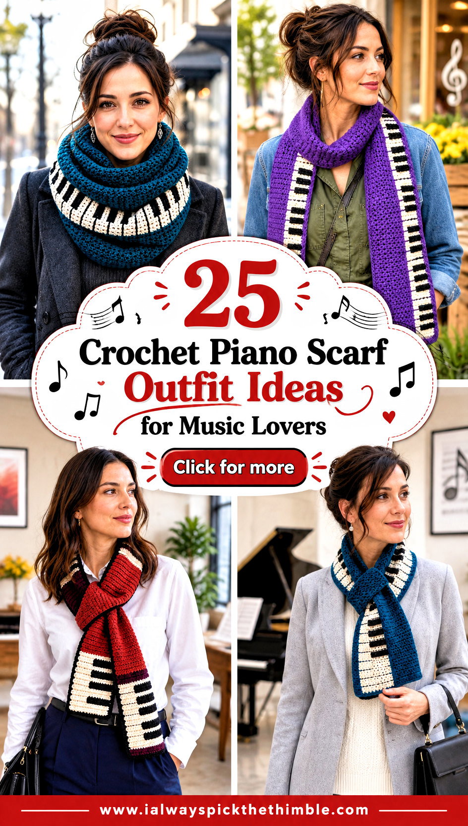 25 Crochet Piano Scarf Outfit Ideas for Music Lovers - 25 Crochet Piano Scarf Outfit Ideas for Music Lovers