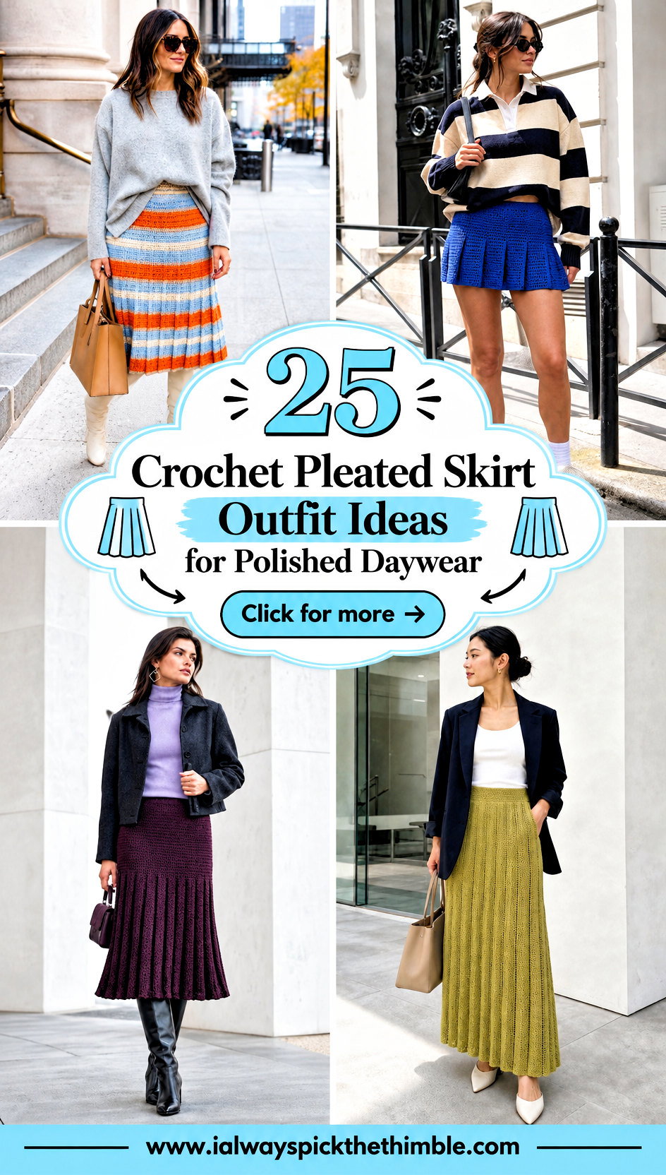 25 Crochet Pleated Skirt Outfit Ideas for Polished Daywear - 25 Crochet Pleated Skirt Outfit Ideas for Polished Daywear