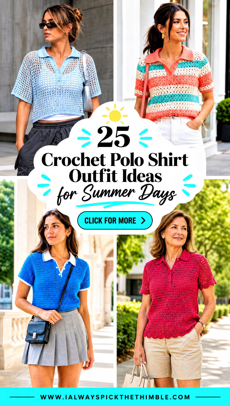 25 Crochet Polo Shirt Outfit Ideas for Summer Days - 25 Crochet Polo Shirt Outfit Ideas for Summer Days