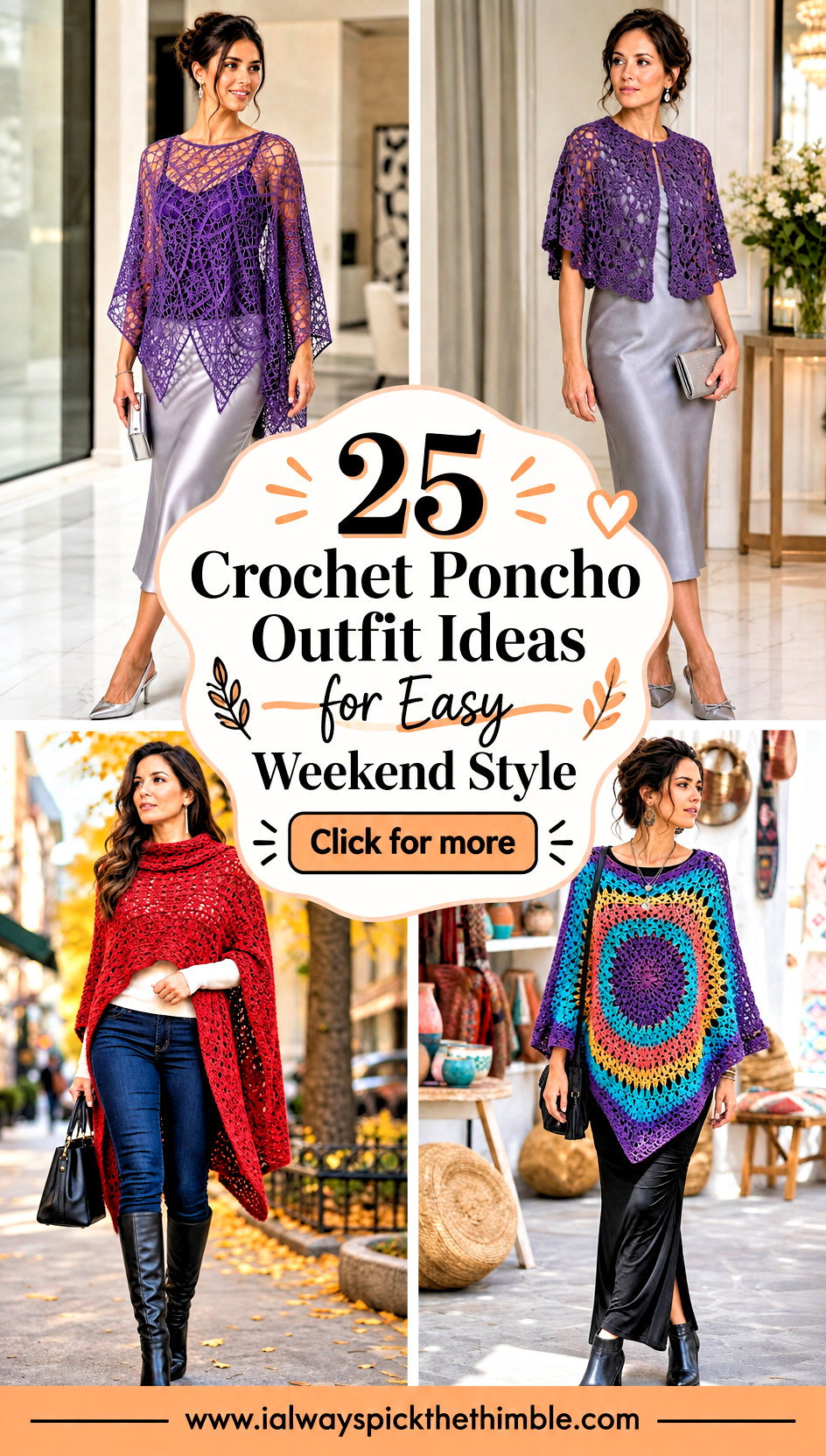 25 Crochet Poncho Outfit Ideas for Easy Weekend Style - 25 Crochet Poncho Outfit Ideas for Easy Weekend Style