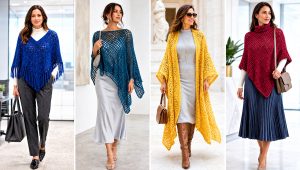 25 Crochet Poncho Outfit Ideas for Women With Jeans