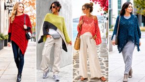 25 Crochet Poncho Sweater Outfit Ideas for Cool Days