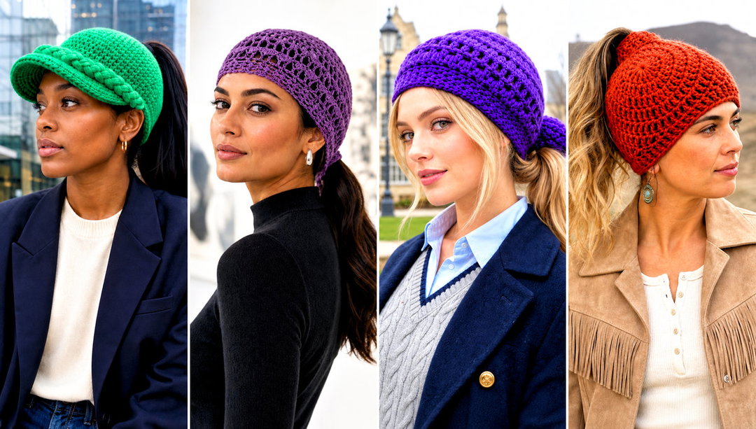 25 Crochet Ponytail Hat Outfit Ideas for Messy Buns