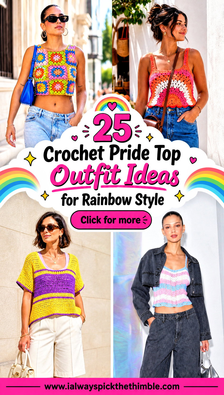 25 Crochet Pride Top Outfit Ideas for Rainbow Style - 25 Crochet Pride Top Outfit Ideas for Rainbow Style