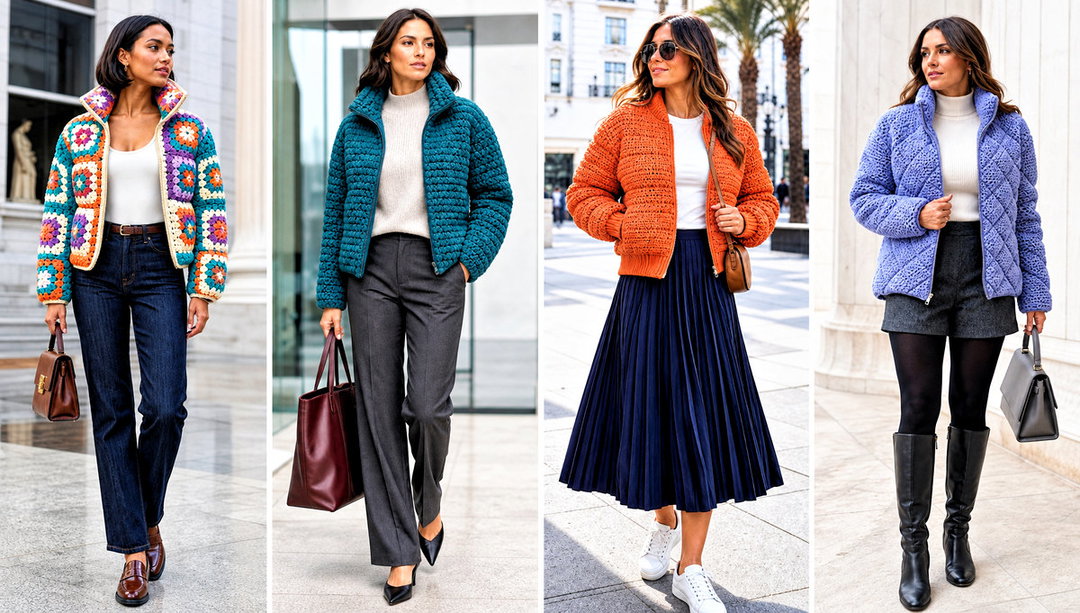 25 Crochet Puffer Jacket Outfit Ideas for Winter Layers