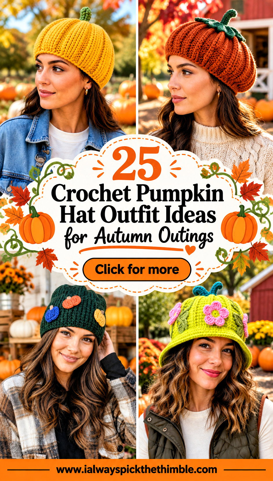 25 Crochet Pumpkin Hat Outfit Ideas for Autumn Outings - 25 Crochet Pumpkin Hat Outfit Ideas for Autumn Outings