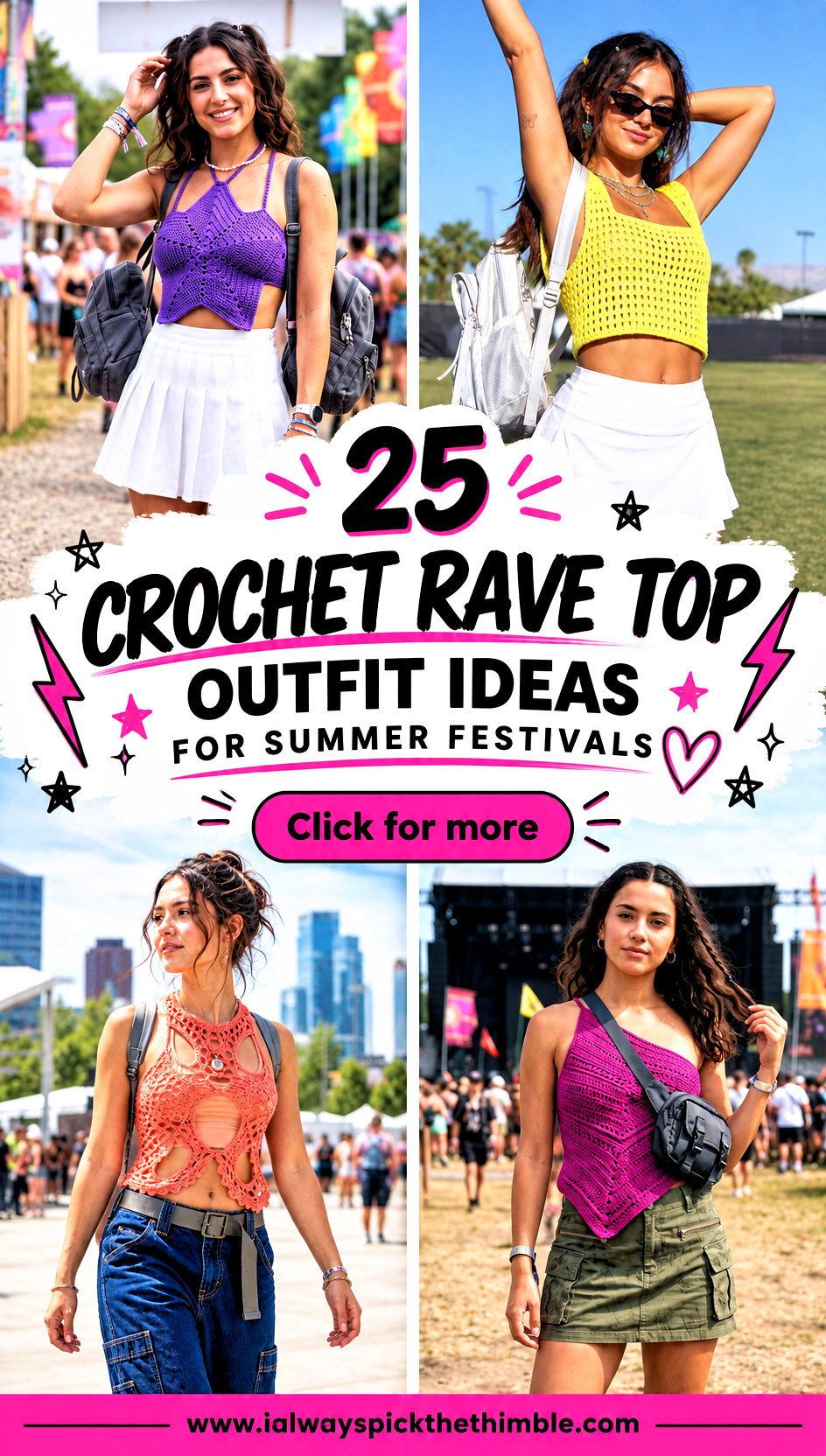 25 Crochet Rave Top Outfit Ideas for Summer Festivals - 25 Crochet Rave Top Outfit Ideas for Summer Festivals