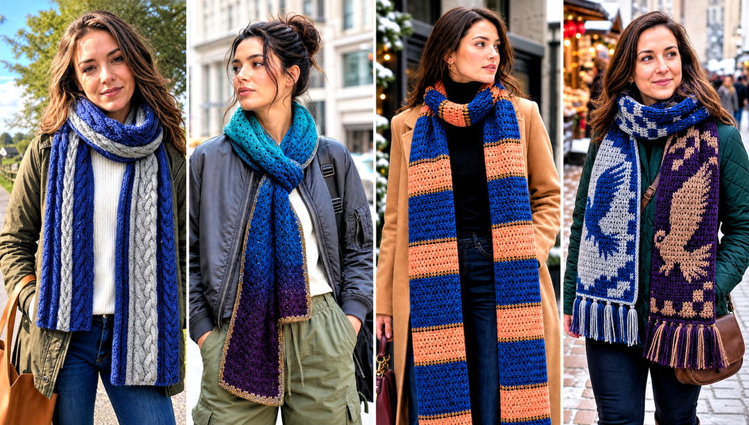 25 Crochet Ravenclaw Scarf Outfit Ideas for Campus Days