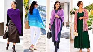 25 Crochet Rectangle Shawl Outfit Ideas for Light Layers