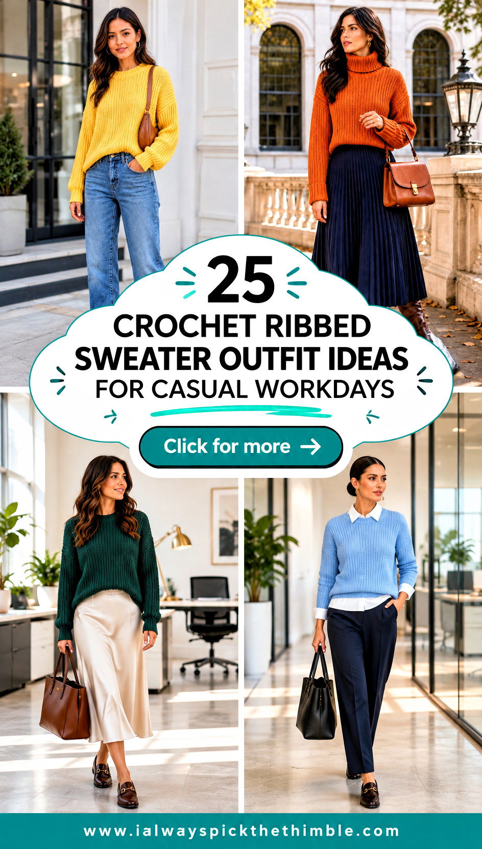 25 Crochet Ribbed Sweater Outfit Ideas for Casual Workdays - 25 Crochet Ribbed Sweater Outfit Ideas for Casual Workdays