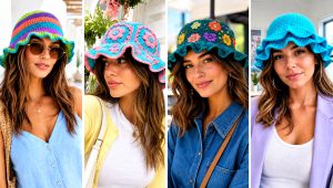 25 Crochet Ruffle Bucket Hat Outfit Ideas for Pool Days