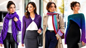 25 Crochet Scarf With Sleeves Outfit Ideas for Easy Layering
