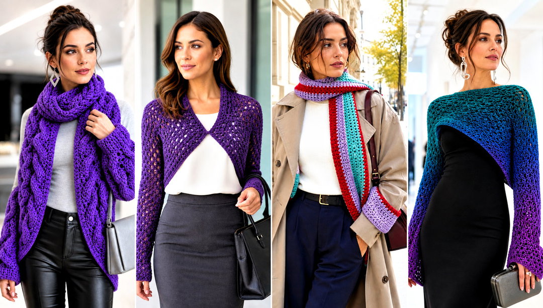 25 Crochet Scarf With Sleeves Outfit Ideas for Easy Layering