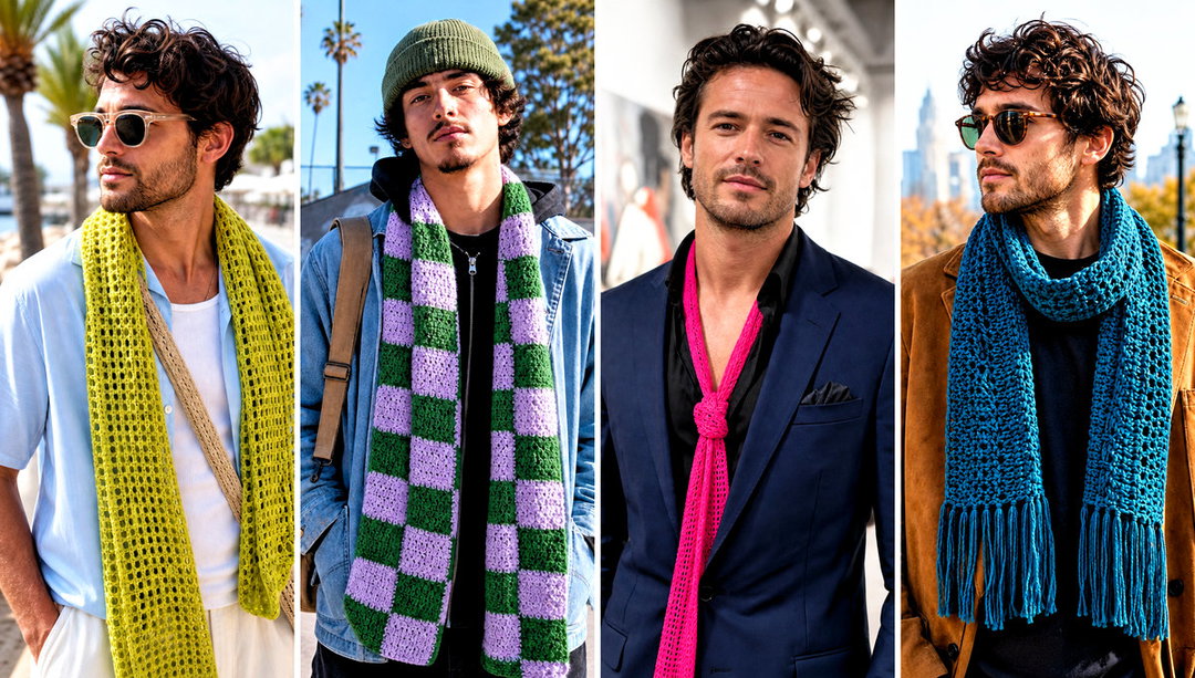 25 Crochet Scarf for Men Outfit Ideas for Smart Casual Days
